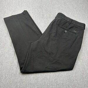 Izod Chino Pants Black Cotton Flat Front Straight Fit Men's‎ 38x30